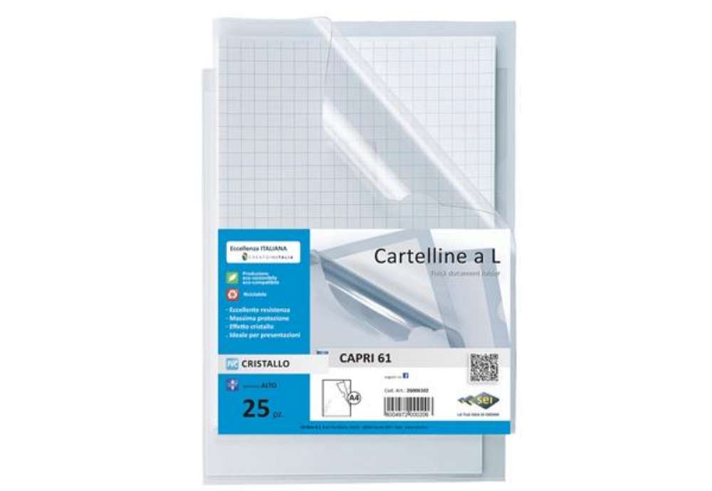 Immagine di Cartellina a L Capri 61 - A4 - PVC - liscio pesante - Sei Rota - conf. 25 pezzi