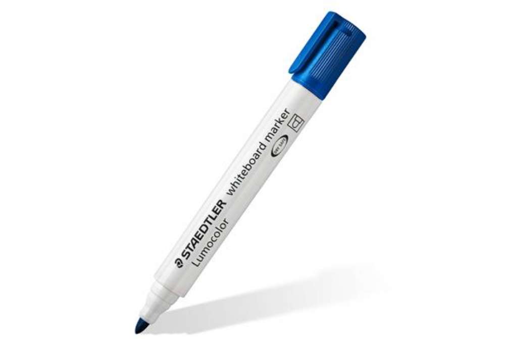 Immagine di Pennarelli Lumocolor whiteboard 351 - punta tonda - tratto 2 mm - blu - Staedtler