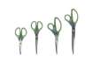 Immagine di Forbici in blister Q-Connect Softgrip lame asimmetriche grigio/verde 20 cm KF00754