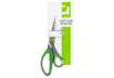 Immagine di Forbici in blister Q-Connect Softgrip lame asimmetriche grigio/verde 20 cm KF00754