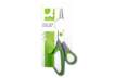 Immagine di Forbici in blister Q-Connect Softgrip lame asimmetriche grigio/verde 20 cm KF00754