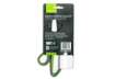 Immagine di Forbici in blister Q-Connect Softgrip lame asimmetriche grigio/verde 20 cm KF00754