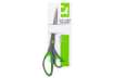 Immagine di Forbici in blister Q-Connect Softgrip lame asimmetriche grigio/verde 24,9 cm KF00755