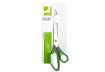 Immagine di Forbici in blister Q-Connect Softgrip lame asimmetriche grigio/verde 24,9 cm KF00755