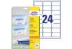 Immagine di Etichette permanenti per freezer Avery 63,5x33,9 mm bianco - 24 et./foglio - laser/inkjet - cf. 25 f