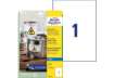 Immagine di Etichette permanenti poliestere bianche Avery 210x297 mm - 1 et/foglio - stampanti inkjet - cf. 10 f
