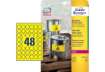 Immagine di Etichette permanenti poliestere giallo Avery Ø 30 mm - 48 et/foglio - per stampanti laser - cf. 20 f