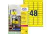 Immagine di Etichette permanenti poliestere giallo Avery 45,7x21,2 mm - 48 et/foglio - per stampanti laser - cf.