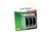 Immagine di Nastri a rilievo per etichettatrici Dymo vinile 9 mm x 3 m bianco/nero blister da 3 - S0847730