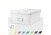 Immagine di Scatola per archiviazione universale ''L'' Leitz CLICK & STORE bianco metallizzato 36,9x20x48,2 cm -