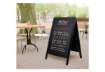 Immagine di Lavagna da terra a gesso liquido Securit® Sandwich in legno 70x120 cm nero - SBS-BL-120