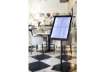 Immagine di Espositore luminoso a LED Securit® Black Star in metallo 46x41x136 cm nero MCS-4A4-BL-SET