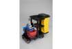 Immagine di Carrello per pulizie Janitor Rubbermaid nero - ruote 2 fisse 2 mobili 116,8x55,2x97,5 cm - 1805985