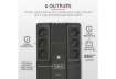 Immagine di Gruppo di continuità (UPS) MAXXON POWERSTRIP 800VA Trust 6 prese a parete - nero - 23326