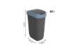 Immagine di Cestino gettacarte Rotho Twist con coperchio basculante 50 L horizon blu F600320