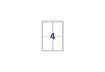 Immagine di Etichette in Teslin bianco Avery Laser/Inkjet 4 et./foglio 105x148 mm conf. 50 fogli - B3483-50