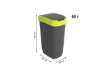 Immagine di Cestino gettacarte Rotho Twist con coperchio basculante 50 L lime verde F600321