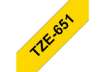 Immagine di Nastro laminato per etichettarice - nero/giallo Brother 24 mm x 8 mt TZe-651