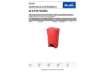 Immagine di Cestino gettacarte Rotho Hera 85 L con pedale e coperchio rosso - F800072