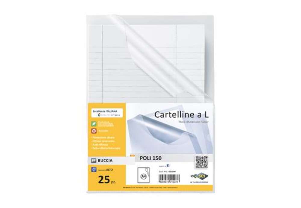 Immagine di Cartellina a L Poli 150 - A4 - PP - buccia pesante - Sei Rota - conf. 25 pezzi