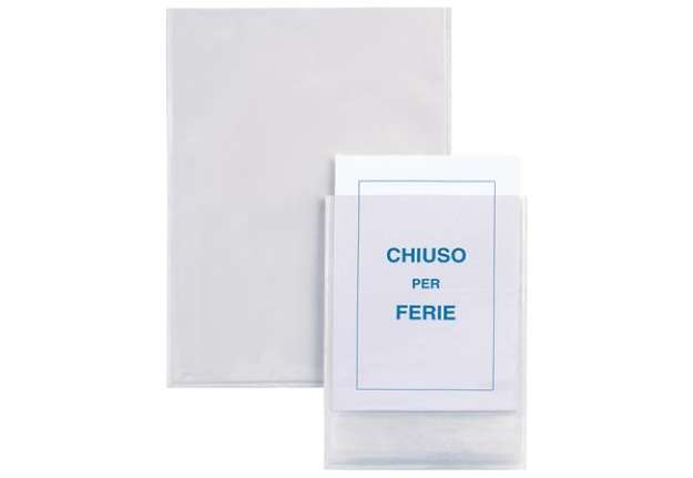Immagine di Buste autoadesive Iesti - PVC - 15 x 21 cm - trasparente - Sei Rota - conf. 5 pezzi