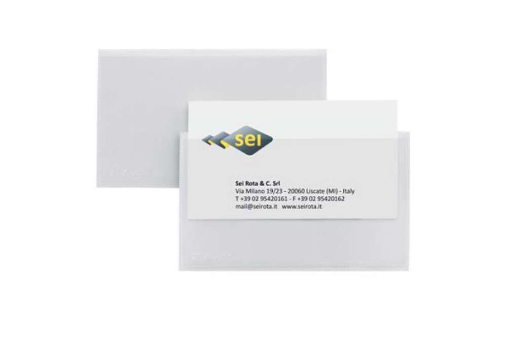 Immagine di Portabiglietti da visita Eticard T -  autoadesivi - PVC - 5,5 x 9 cm - trasparente - Sei Rota - conf