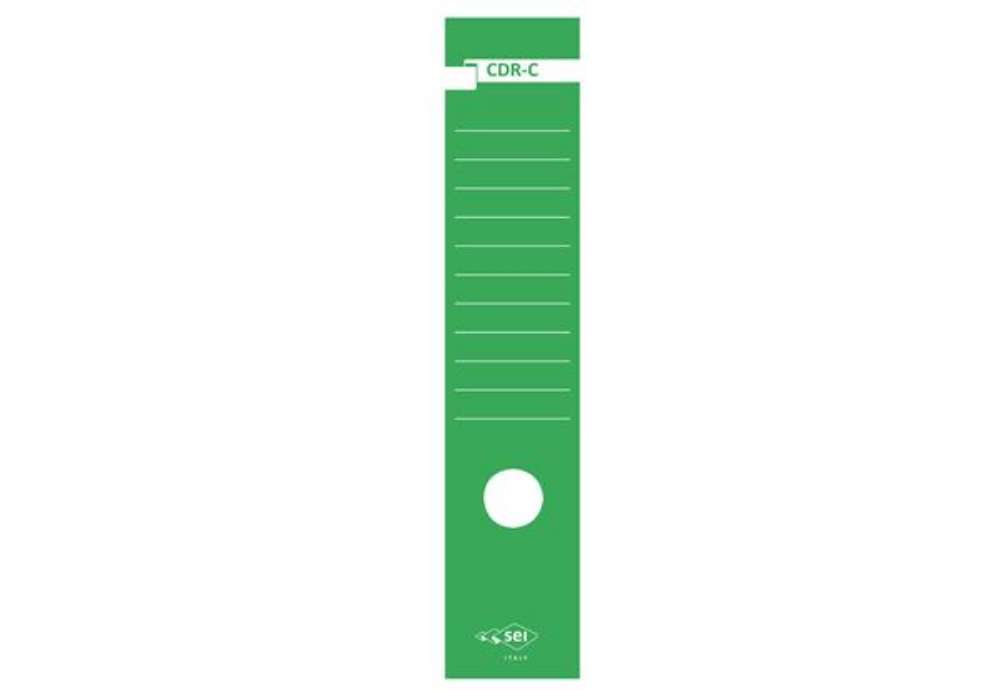 Immagine di Copridorso CDR C - carta autoadesiva- 7 x 34,5 cm -  verde - Sei Rota - conf. 10 pezzi