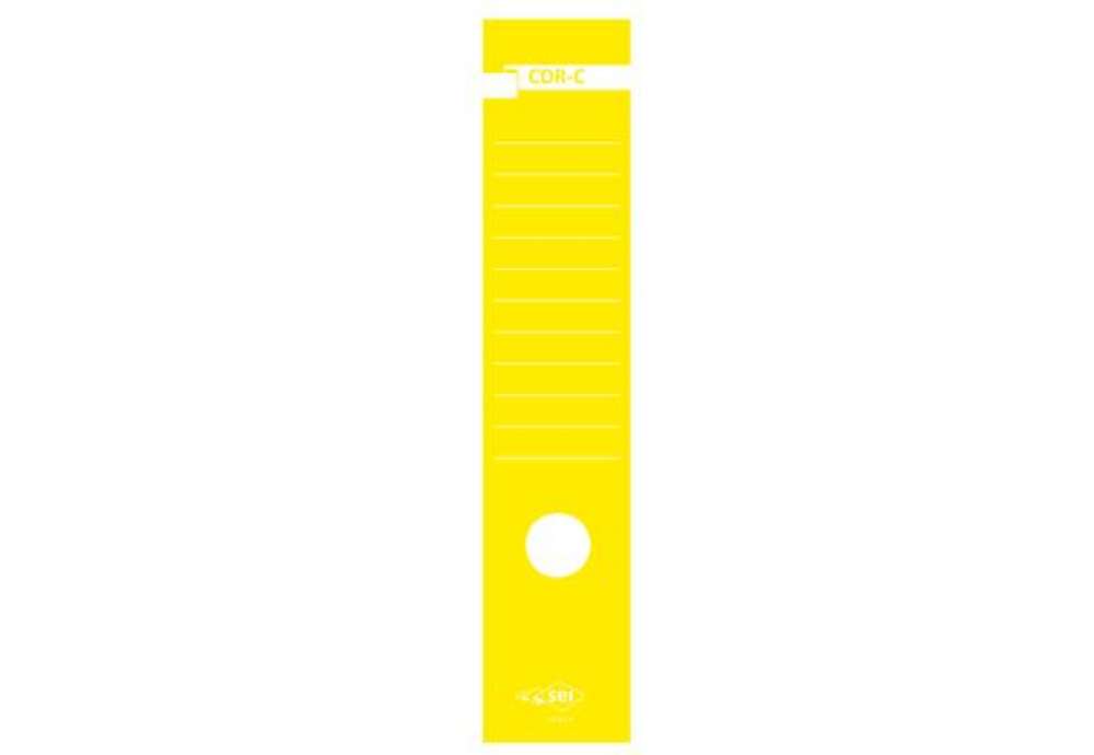 Immagine di Copridorso CDR C - carta autoadesiva - 7 x 34,5 cm - giallo - Sei Rota - conf. 10 pezzi