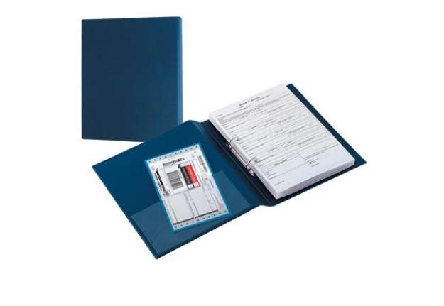 Immagine di Raccoglitore Sanremo 2000 - 2 anelli a D 50 mm - dorso 7,5 cm - 22 x 30 cm - blu - Sei Rota