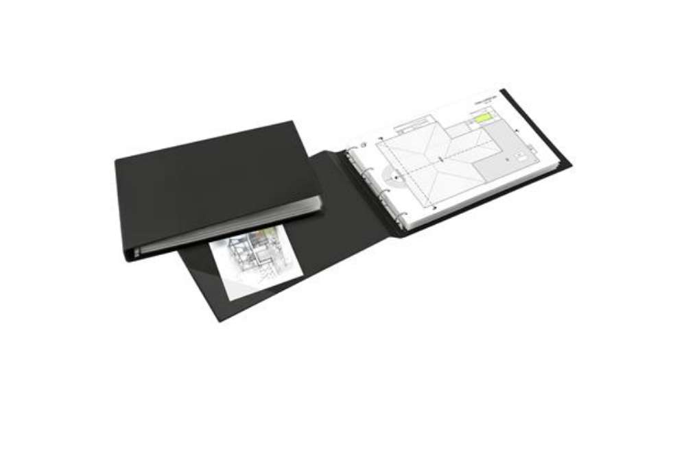 Immagine di Raccoglitore Sanremo 2000 - 42 x 30 cm album - 4 anelli a D 25 mm - dorso 4 cm - nero - Sei Rota