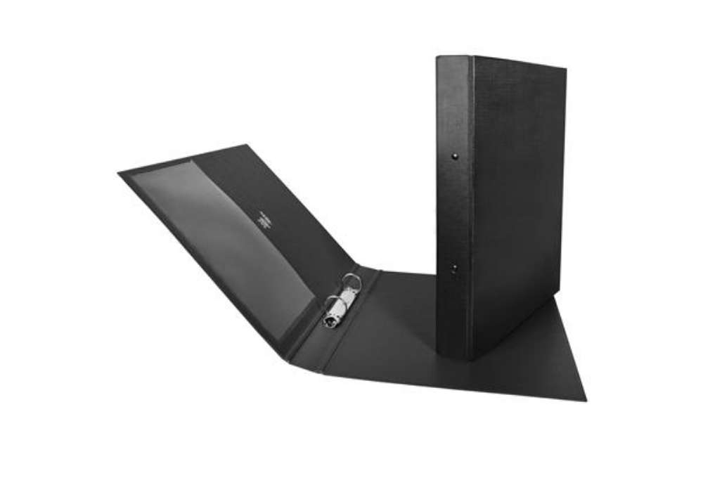 Immagine di Raccoglitore Stelvio - 22 x 30 cm - 2 anelli a R 25 mm - dorso 3 cm - nero - Sei Rota
