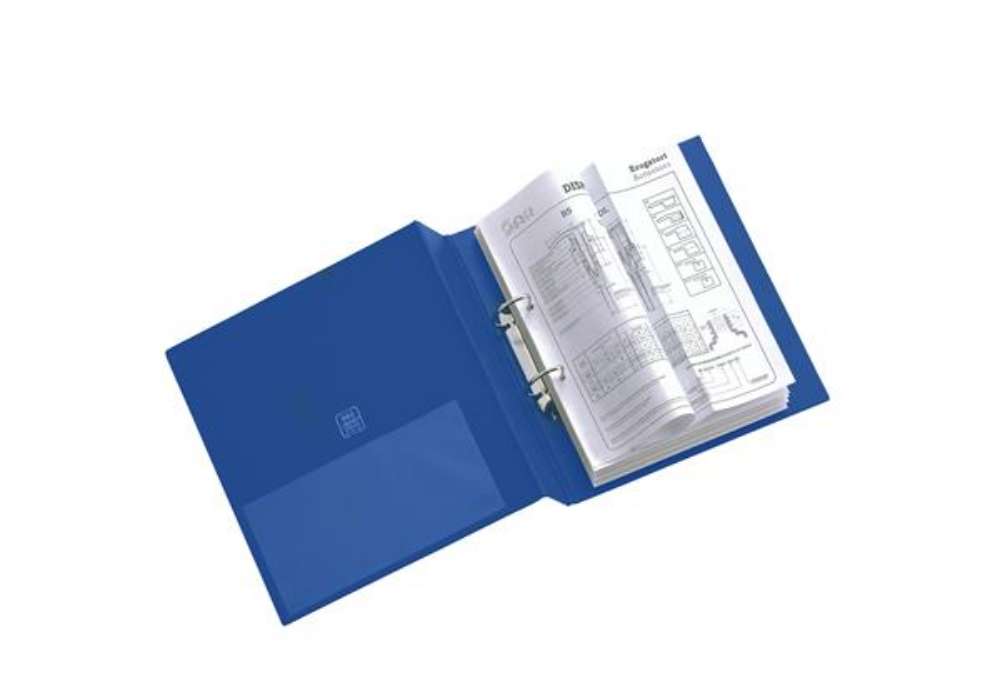 Immagine di Raccoglitore Stelvio - 22 x 30 cm - 2 anelli a D 40 mm - dorso 5,5, cm - blu - Sei Rota