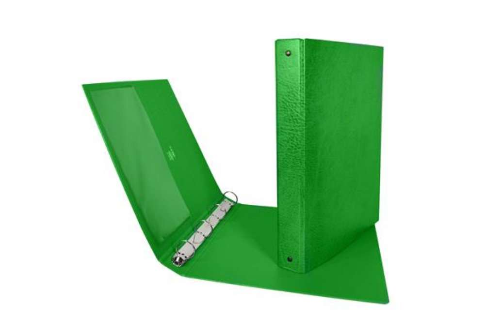 Immagine di Raccoglitore Stelvio - 22 x 30 cm - 4 anelli a R 25 mm - dorso 3 cm - verde - Sei Rota