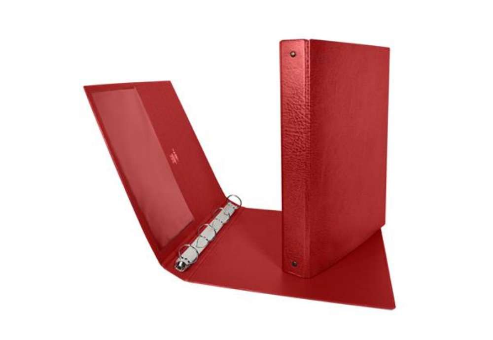 Immagine di Raccoglitore Stelvio - 22 x 30 cm - 4 anelli a R 25 mm - dorso 3 cm - rosso - Sei Rota