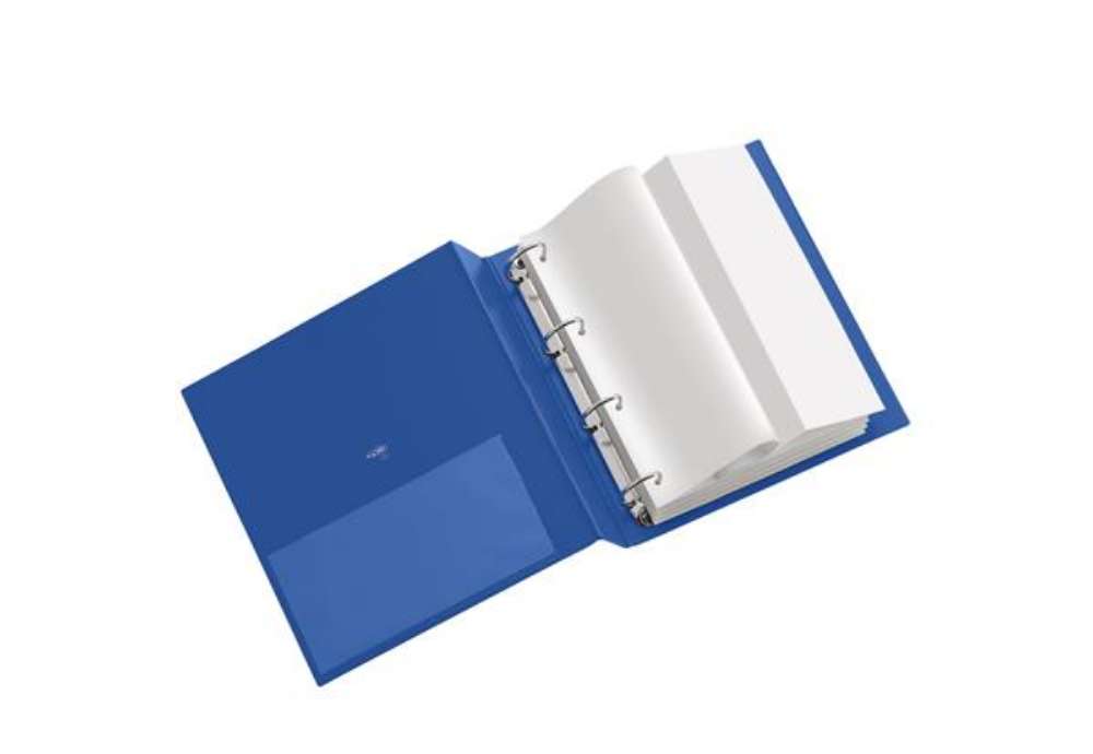 Immagine di Raccoglitore Stelvio - 22 x 30 cm - 4 anelli a D 40 mm - dorso 5,5 cm - blu - Sei Rota
