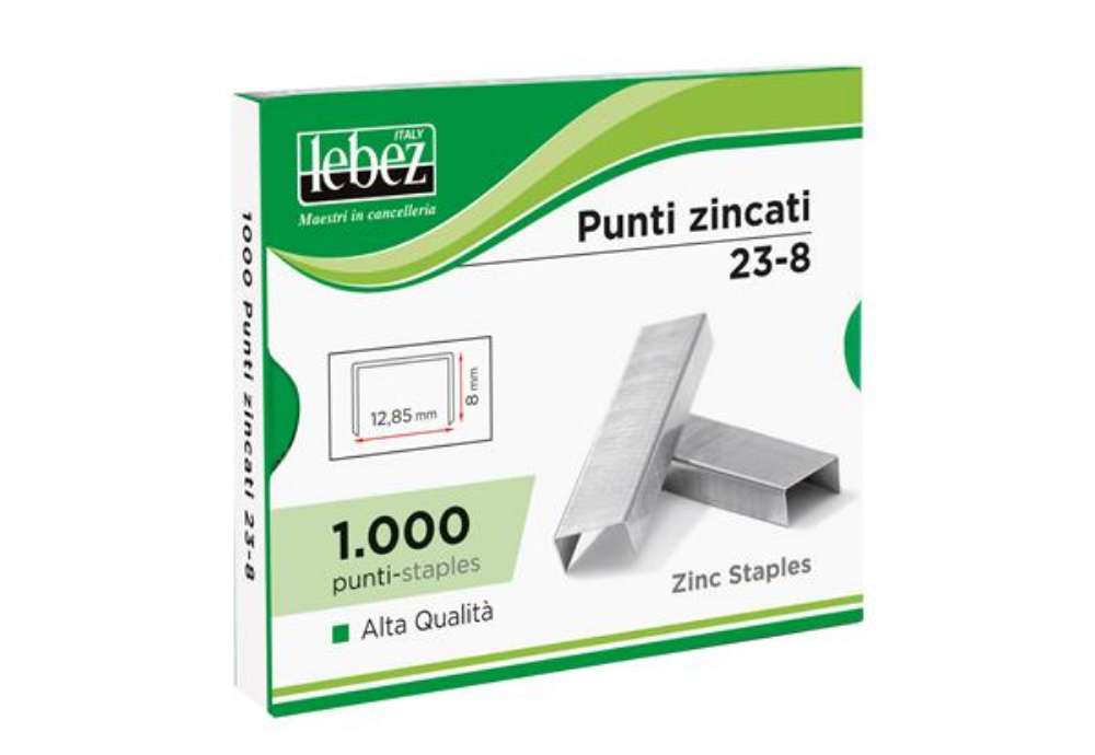 Immagine di Punti KH - 23/23 - alti spessori - acciaio zincato - metallo - Lebez - conf. 1000 pezzi
