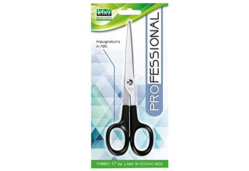 Immagine di Forbice Professional - 17 cm - lama acciaio inox - nero/grigio - Lebez