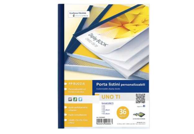 Immagine di Portalistini personalizzabile Uno TI - 22 x 30 cm - 36 buste - blu - Sei Rota