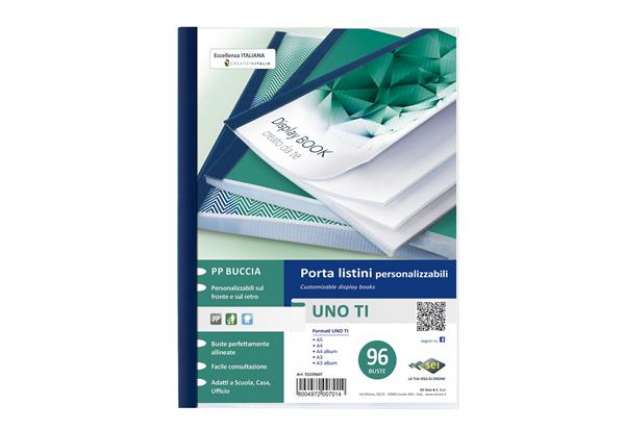 Immagine di Portalistini personalizzabile Uno TI - 22 x 30 cm - 96 buste - blu - Sei Rota