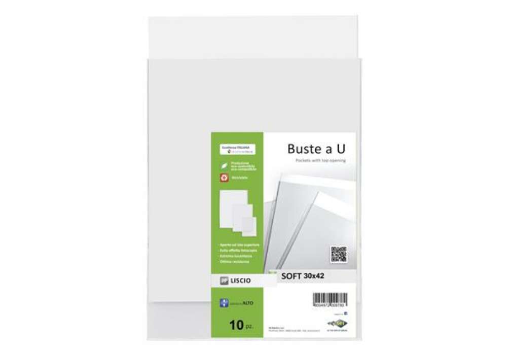 Immagine di Buste a sacco Soft - PPL - 30 x 42 cm - liscio - trasparente - Sei Rota - conf. 10 pezzi