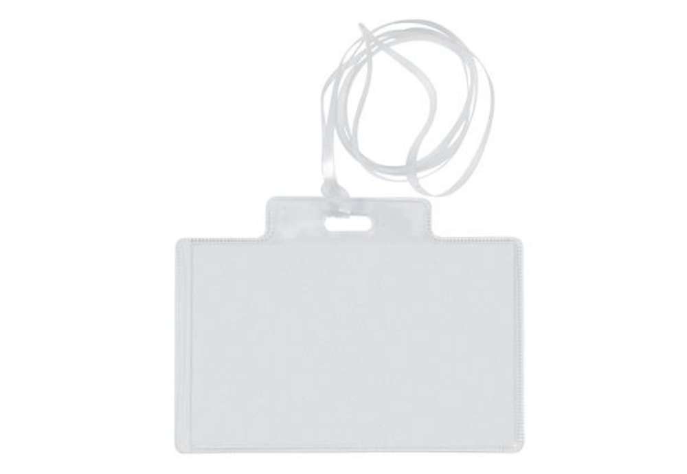 Immagine di Portanome Pass 3EC - con cordoncino trasparente - 9,5 x 6 cm - PVC - Sei Rota - conf. 100 pezzi