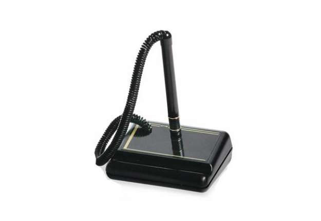 Immagine di Stiloforo con base in plastica - nero - con spirale - Lebez