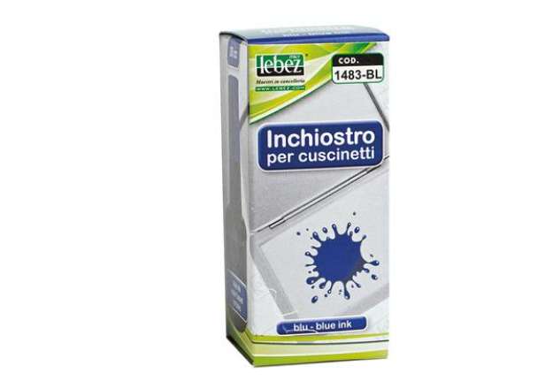 Immagine di Inchiostro per cuscinetti - 30 ml - senza olio - blu - Lebez