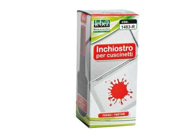 Immagine di Inchiostro per cuscinetti - 30 ml - senza olio - rosso - Lebez
