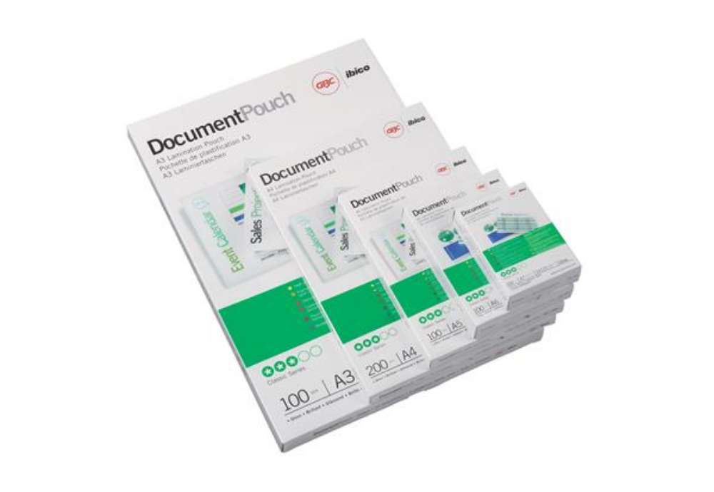 Immagine di Pouches - A3 - 303 x 426 mm - 2 x 125 micron - GBC - conf. 100 pezzi
