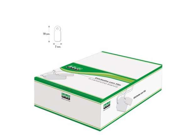 Immagine di Etichette con filo A383 - 7 x 19 mm - bianco - Lebez - conf. 1000 pezzi