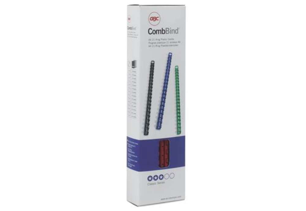 Immagine di Dorsi spirale - plastica - 21 anelli ovali - 45 mm - bianco - GBC - conf. 50 pezzi