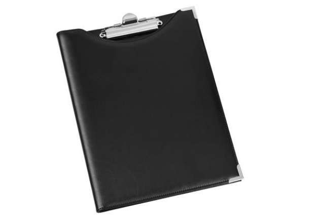 Immagine di Portablocco in similpelle con tasca - nero - 24 x 31cm - Lebez