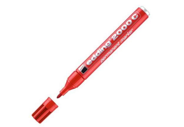 Immagine di Marcatore permanente 2000C - punta conica - da 1,5 a 3 mm - rosso  - Edding