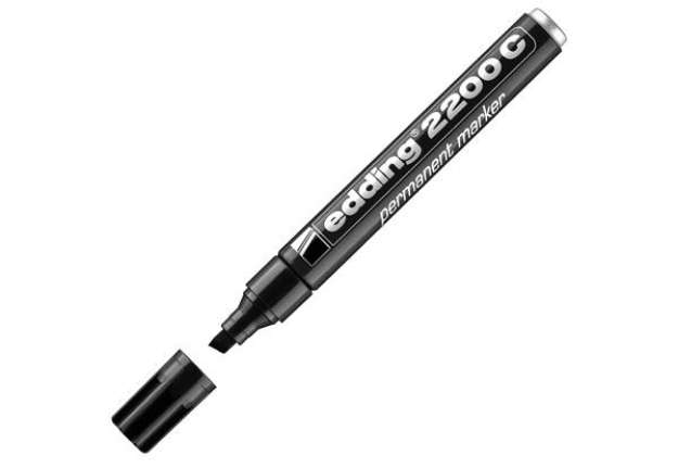 Immagine di Marcatore permanente 2200C - punta a scalpello - da 1 a 5 mm - nero  - Edding